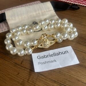 Vivienne Westwood GRAZIELLA  Magnetic Two Row Pearl Bracelet